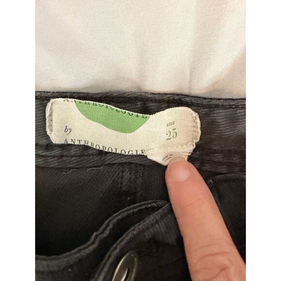 Anthropologie By Hei Hei Sz 25 Washed Charcoal Gray Button Hem Skinny Pants - Picture 5 of 8